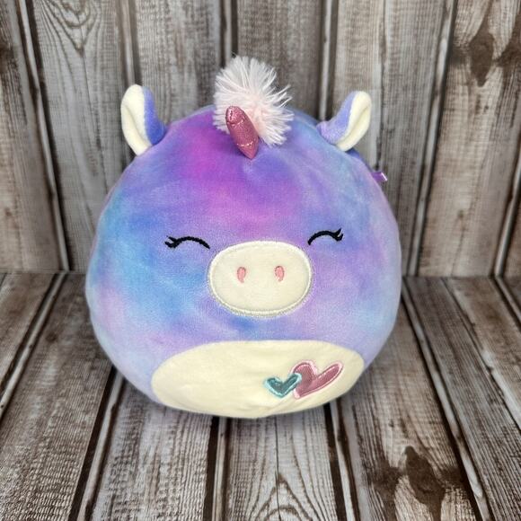 Squishmallow Aurora Unicorn 6" Tye Dye Hearts KellyToy Plush Stuffed Animal Toy - Picture 1 of 6